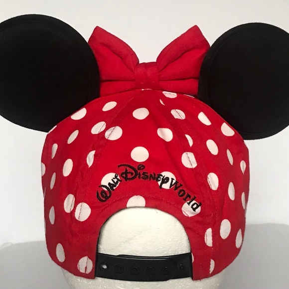 DISNEY Walt Disney World Minnie's Polka Dot Mouse Ears & Bow Baseball Cap - Picture 4 of 10